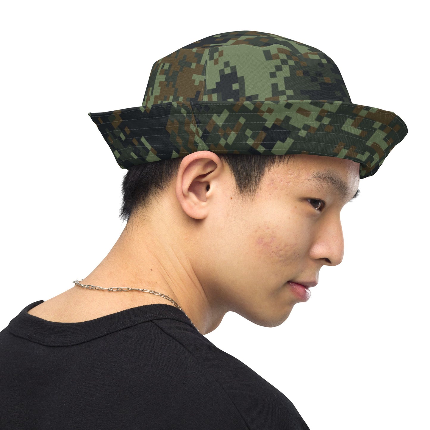 American Digital Dual-Tex Woodland CAMO Reversible bucket hat - Bucket Hats