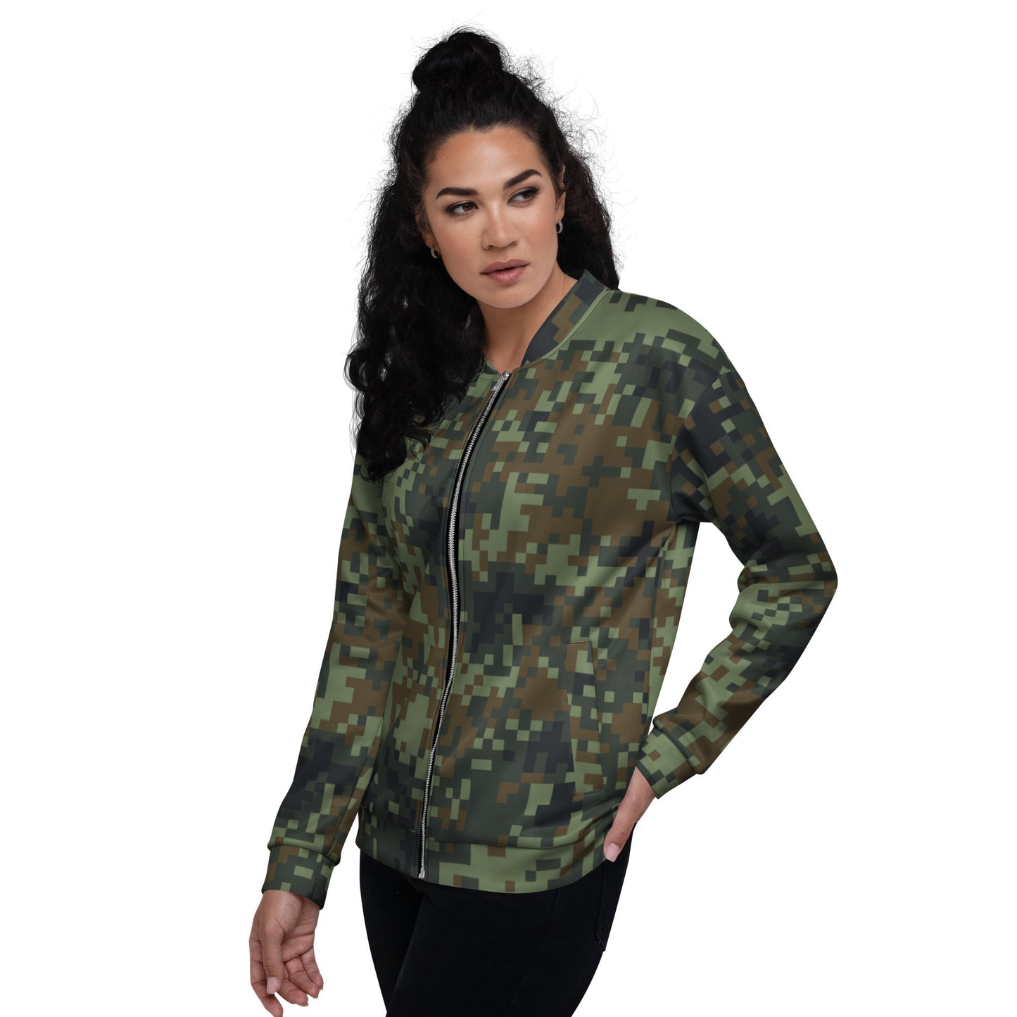 American Digital Dual-Tex Woodland CAMO Unisex Bomber Jacket - Jackets