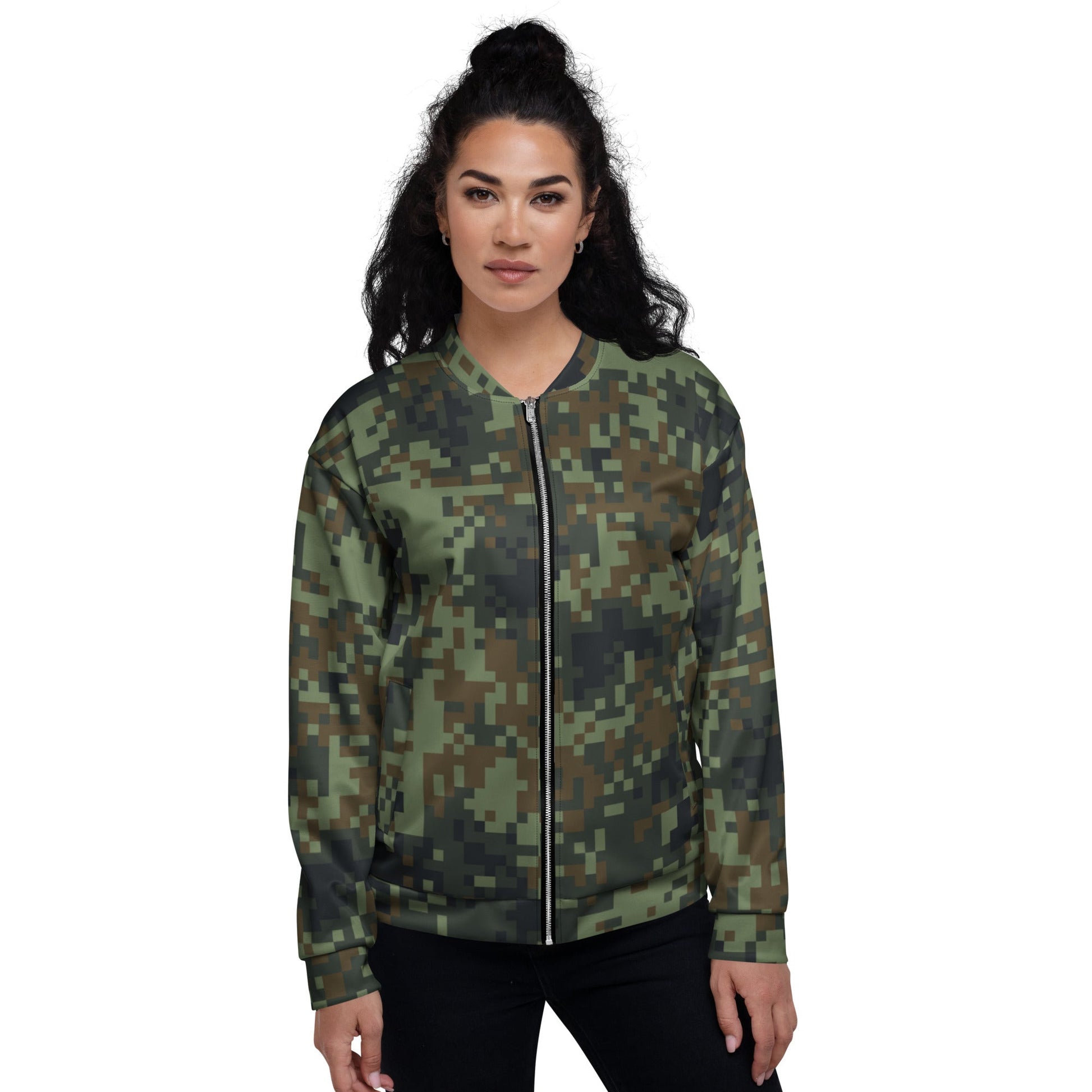 American Digital Dual-Tex Woodland CAMO Unisex Bomber Jacket - Jackets