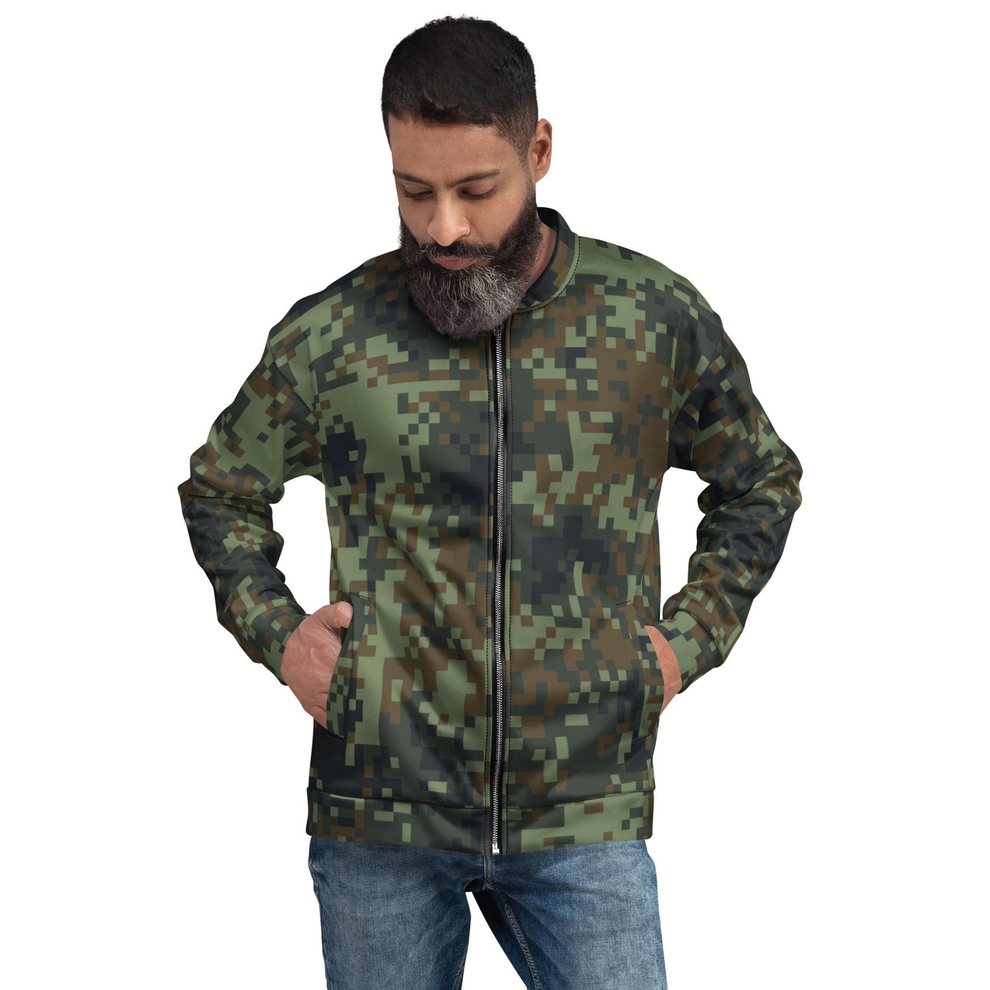 American Digital Dual-Tex Woodland CAMO Unisex Bomber Jacket - XS - Jackets