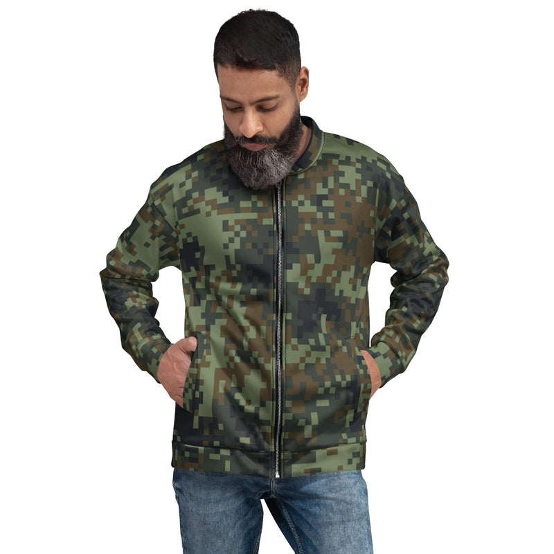 Digital Dual-Tex Woodland CAMO Unisex Bomber Jacket - XS