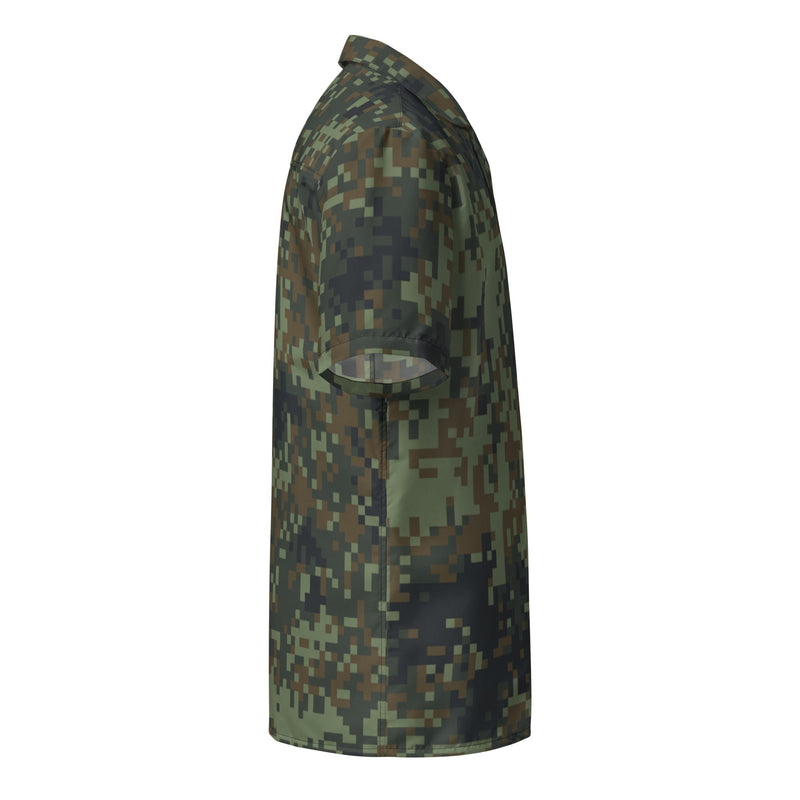Digital Dual-Tex Woodland CAMO Unisex Short-Sleeve Button Shirt - Button-Up