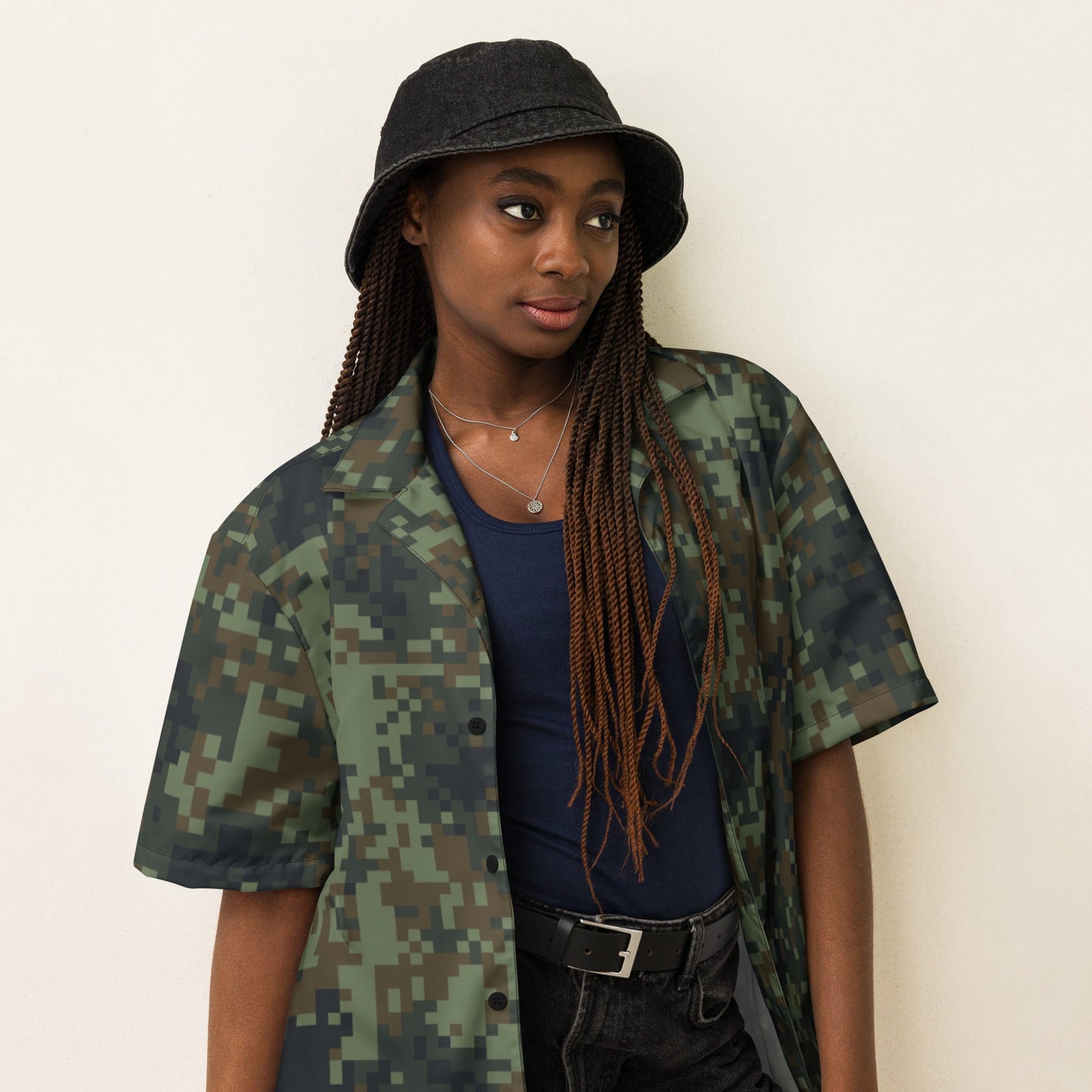 American Digital Dual-Tex Woodland CAMO Unisex button shirt - Button Shirts