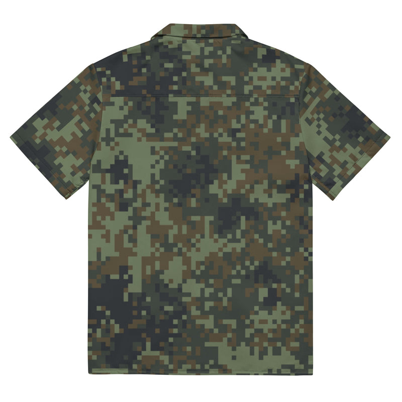 Digital Dual-Tex Woodland CAMO Unisex Short-Sleeve Button Shirt - Button-Up