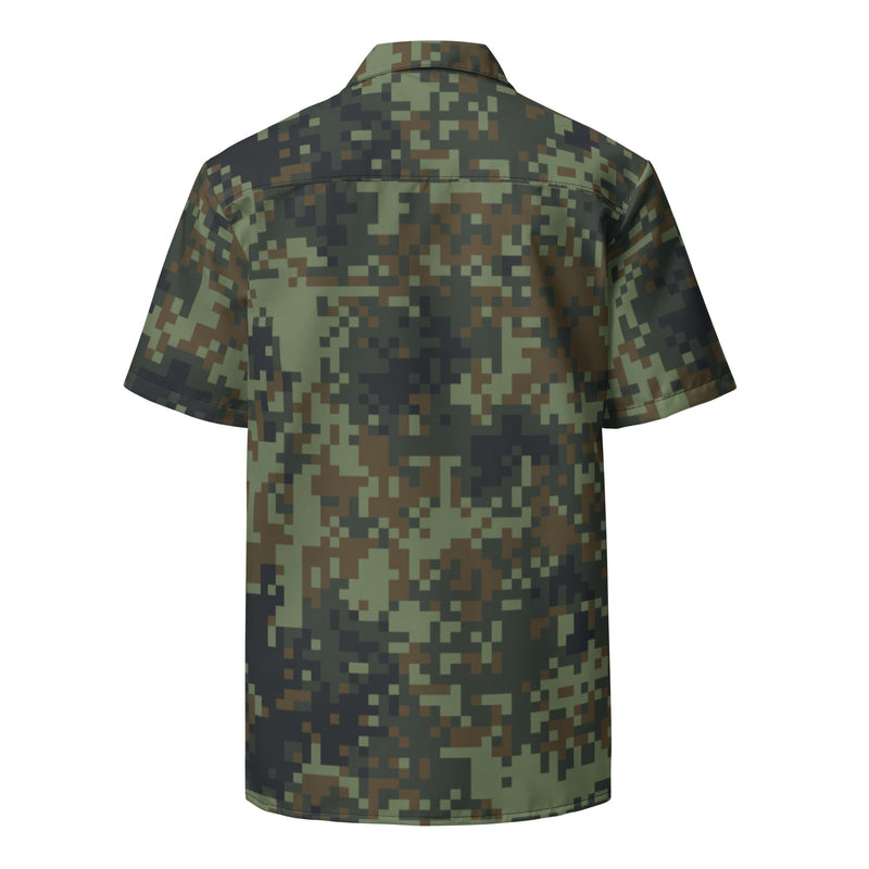 Digital Dual-Tex Woodland CAMO Unisex Short-Sleeve Button Shirt - Button-Up