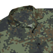 Digital Dual-Tex Woodland CAMO Unisex Short-Sleeve Button Shirt - Button-Up