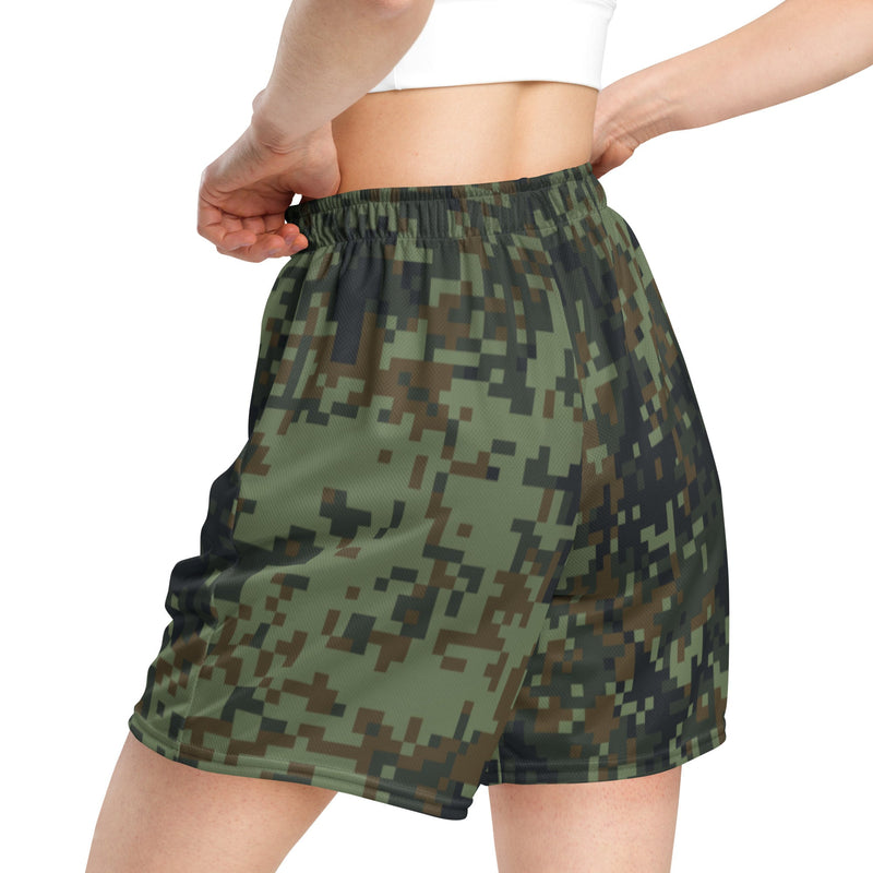 Digital Dual-Tex Woodland CAMO Unisex Mesh Shorts