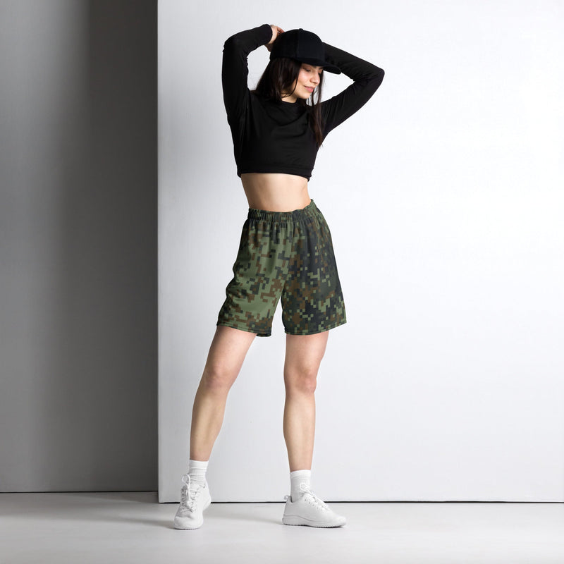 Digital Dual-Tex Woodland CAMO Unisex Mesh Shorts