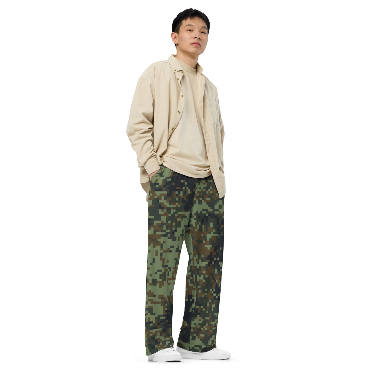 American Digital Dual-Tex Woodland CAMO unisex wide-leg pants - Wide-leg Pants