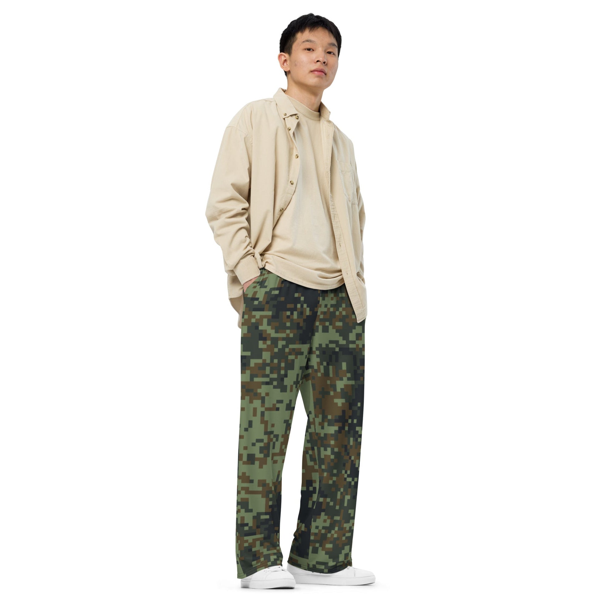 American Digital Dual-Tex Woodland CAMO unisex wide-leg pants - Wide-leg Pants