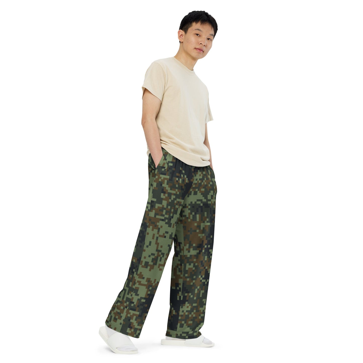 American Digital Dual-Tex Woodland CAMO unisex wide-leg pants - Wide-leg Pants