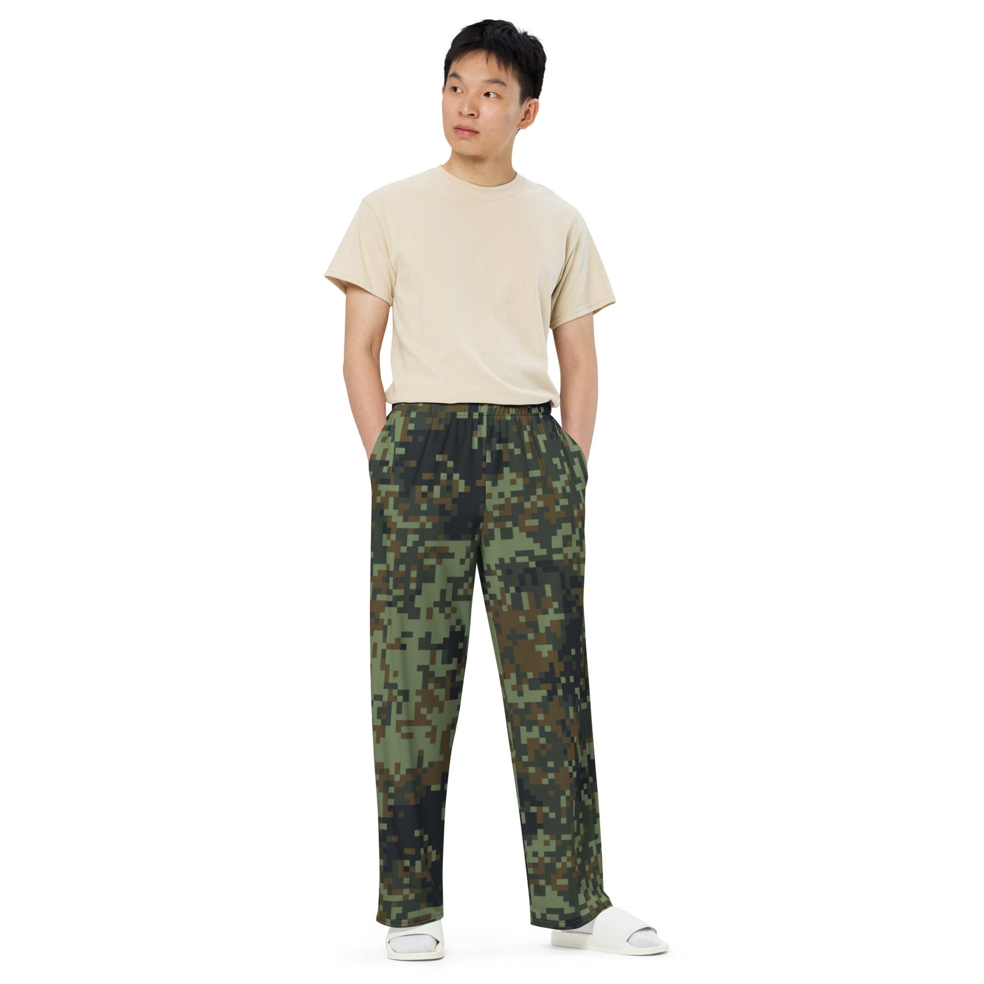 American Digital Dual-Tex Woodland CAMO unisex wide-leg pants - Wide-leg Pants
