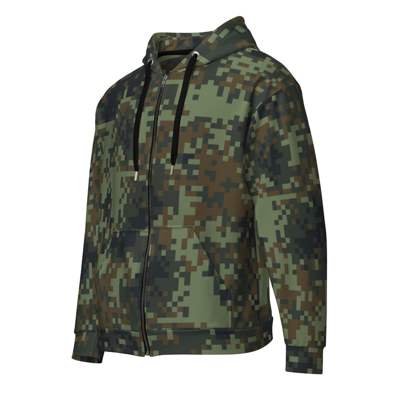 Digital Dual-Tex Woodland CAMO Unisex Zip Hoodie