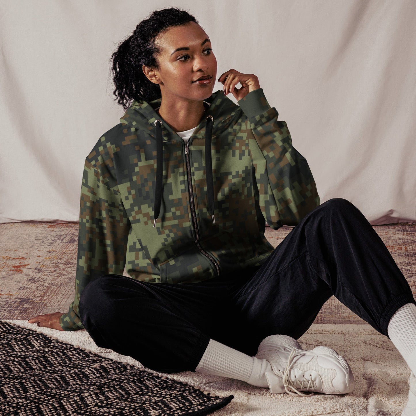 American Digital Dual-Tex Woodland CAMO Unisex zip hoodie - Zip Hoodies