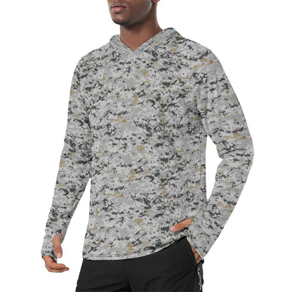 American Digital Urban CAMO Mens Sunscreen Sports Hoodie With Thumb Holes - S / White - Hoodies