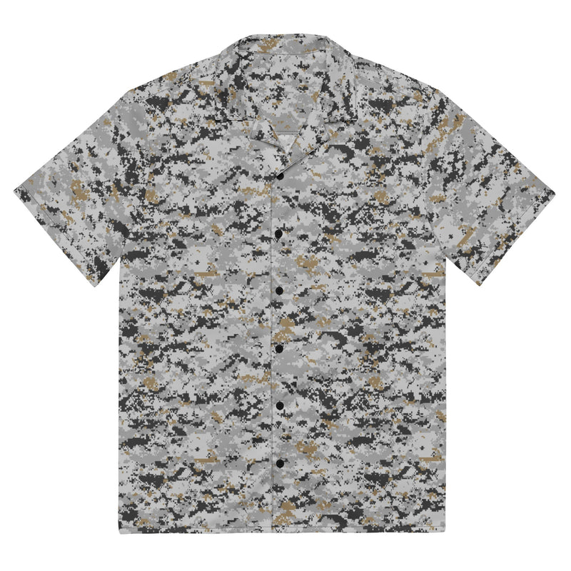 Digital Urban CAMO Unisex Short-Sleeve Button Shirt - 2XS - Button-Up