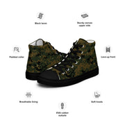 Digital Woodland CAMO Mens High-Top Canvas Shoes