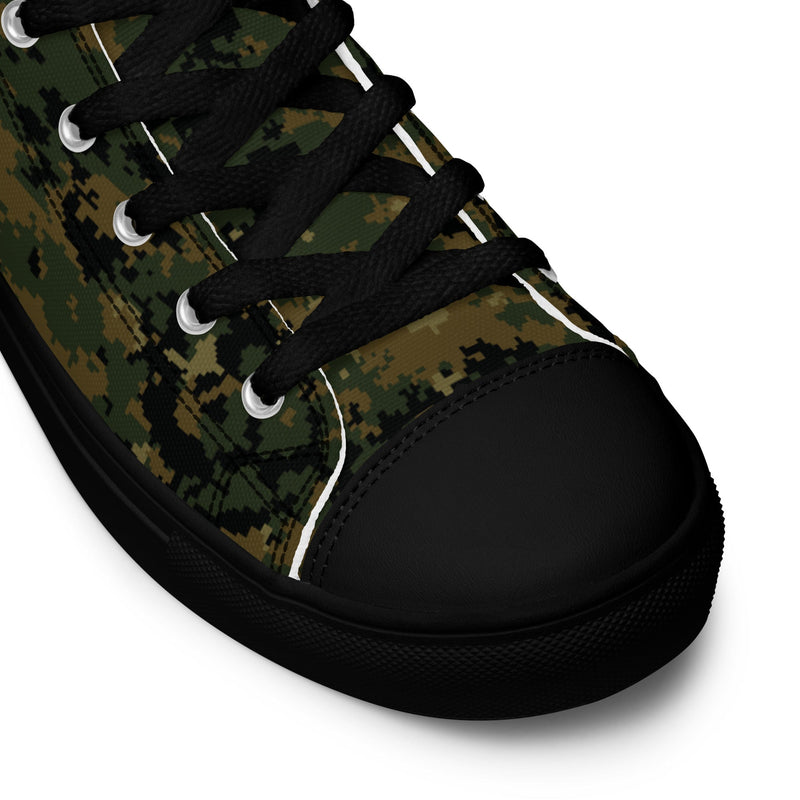 Digital Woodland CAMO Mens High-Top Canvas Shoes