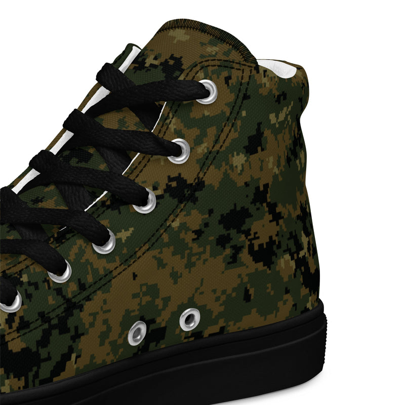 Digital Woodland CAMO Mens High-Top Canvas Shoes