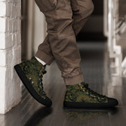 Digital Woodland CAMO Mens High-Top Canvas Shoes - Black / 5