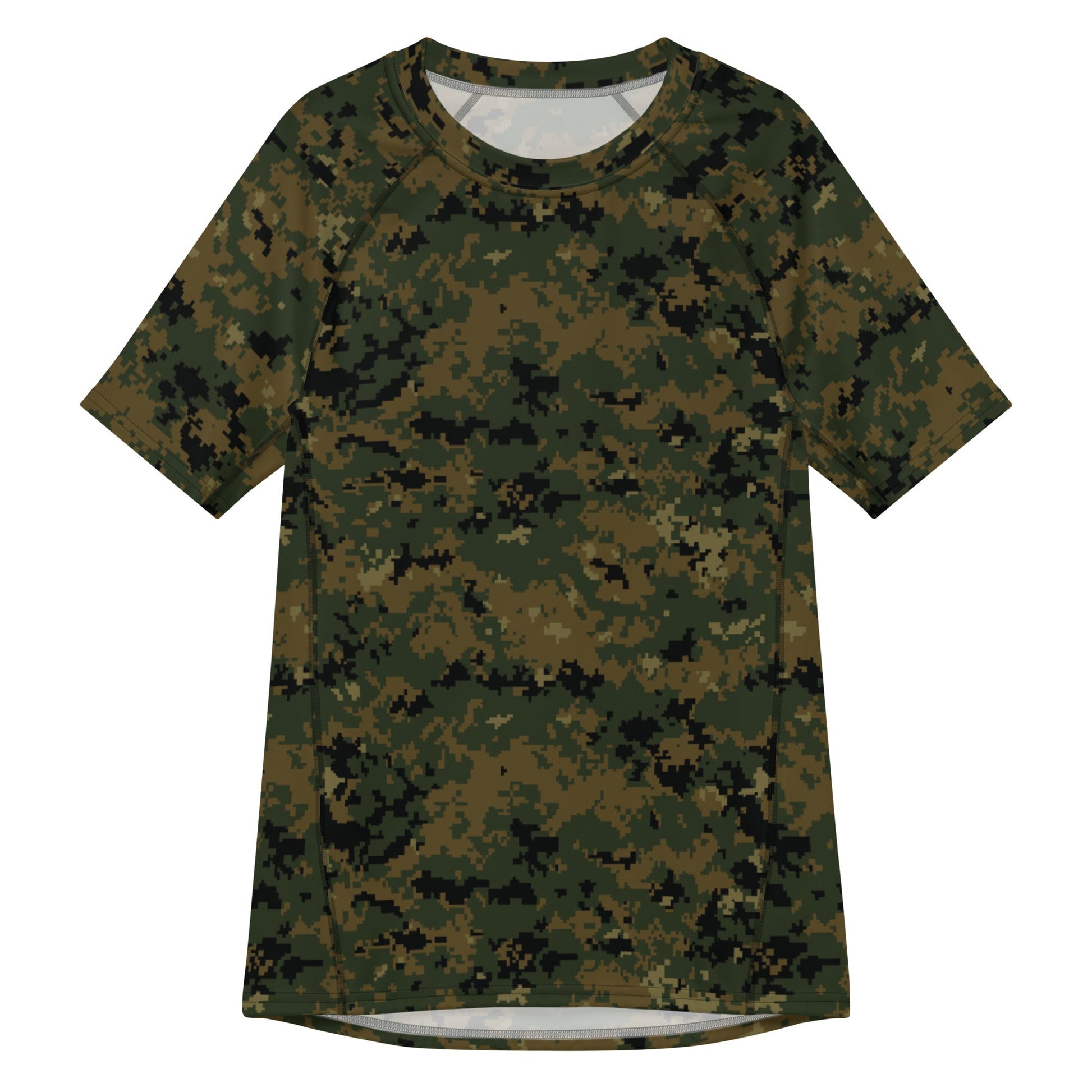 American Digital Woodland CAMO Mens Short-Sleeve Rash Guard - 2XS - Short-sleeve Guards
