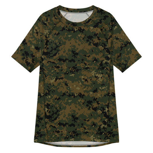 American Digital Woodland CAMO Mens Short-Sleeve Rash Guard - 2XS - Short-sleeve Guards