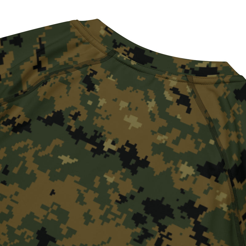 Digital Woodland CAMO Mens Short-Sleeve Rash Guard - SS