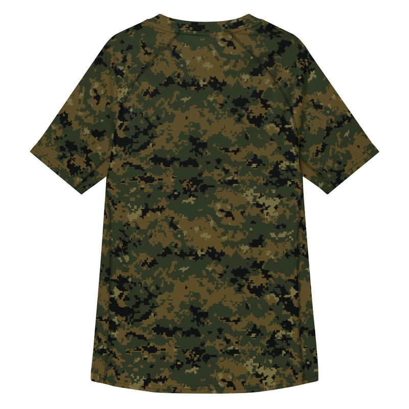 Digital Woodland CAMO Mens Short-Sleeve Rash Guard - SS