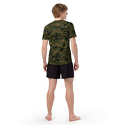 Digital Woodland CAMO Mens Short-Sleeve Rash Guard - SS