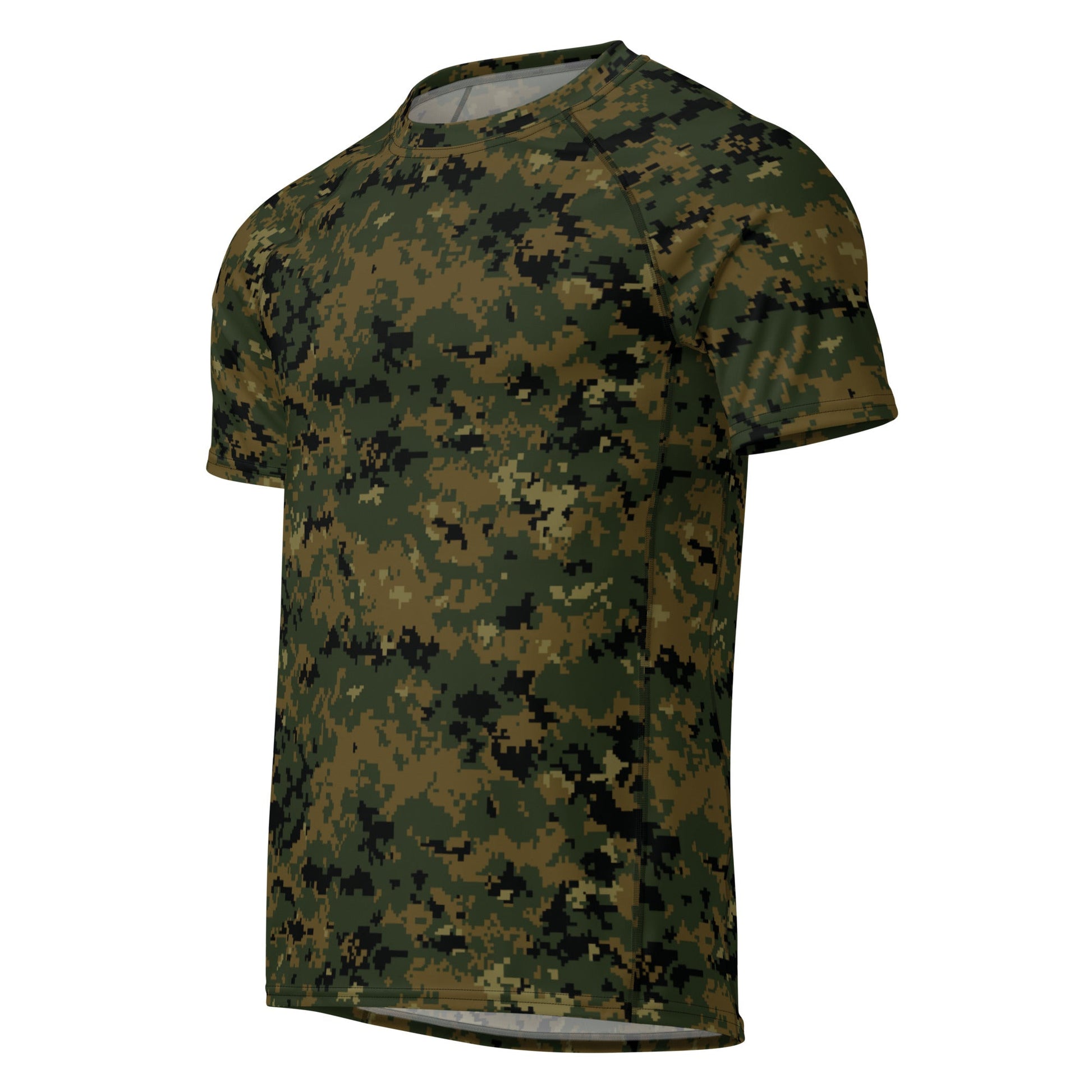 American Digital Woodland CAMO Mens Short-Sleeve Rash Guard - Short-sleeve Guards