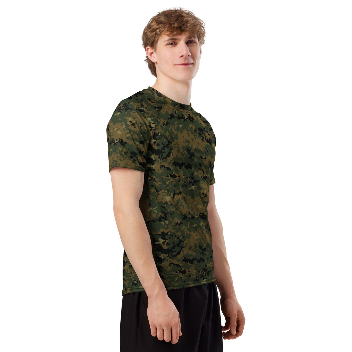 American Digital Woodland CAMO Mens Short-Sleeve Rash Guard - Short-sleeve Guards