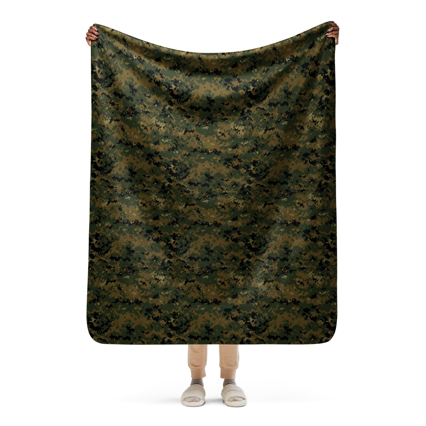 American Digital Woodland CAMO Sherpa Blanket - 50″×60″