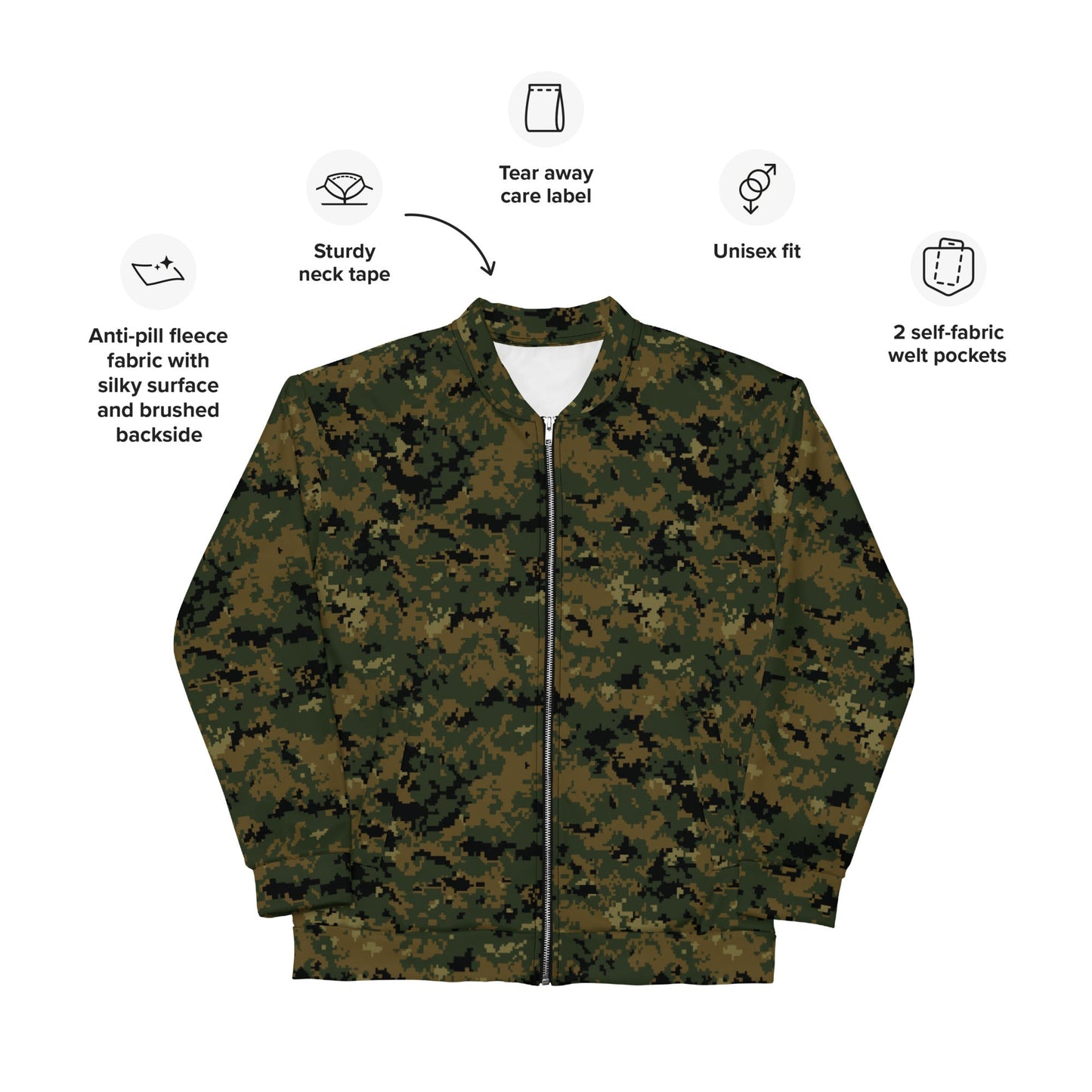 American Digital Woodland CAMO Unisex Bomber Jacket - Jackets