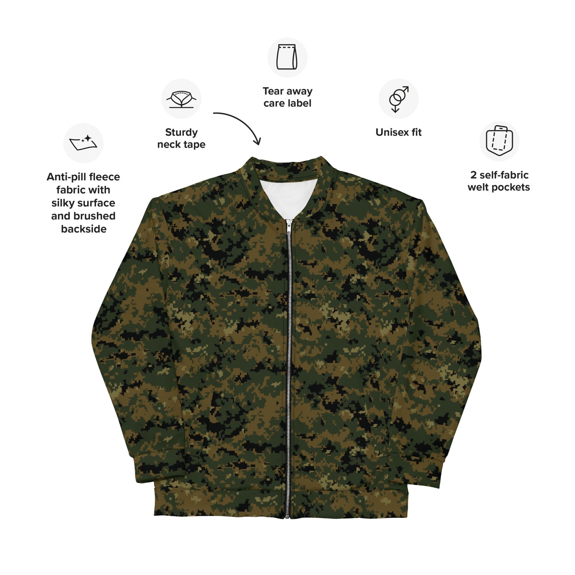 American Digital Woodland CAMO Unisex Bomber Jacket - Jackets