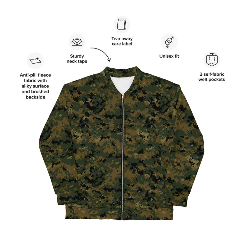 Digital Woodland CAMO Unisex Bomber Jacket