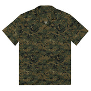 Digital Woodland CAMO Unisex Short-Sleeve Button Shirt - 2XS - Button-Up