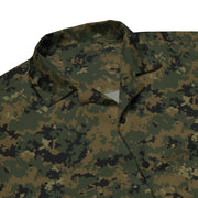 Digital Woodland CAMO Unisex Short-Sleeve Button Shirt - Button-Up