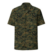 Digital Woodland CAMO Unisex Short-Sleeve Button Shirt - Button-Up