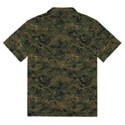 Digital Woodland CAMO Unisex Short-Sleeve Button Shirt - Button-Up