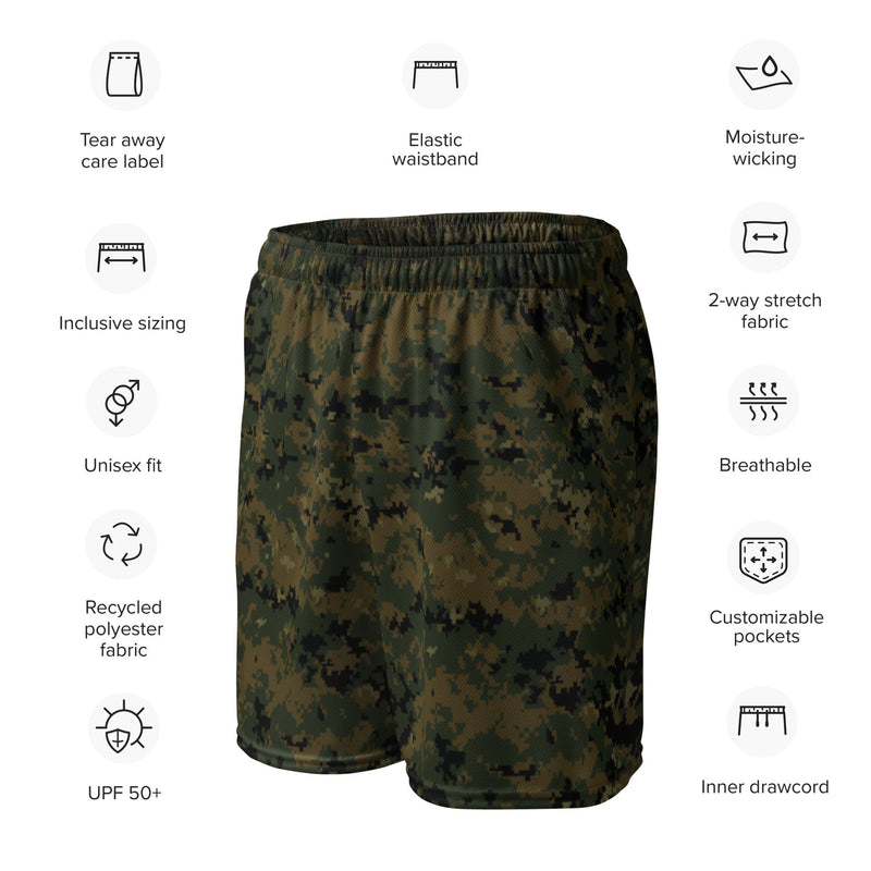 Digital Woodland CAMO Unisex Mesh Shorts