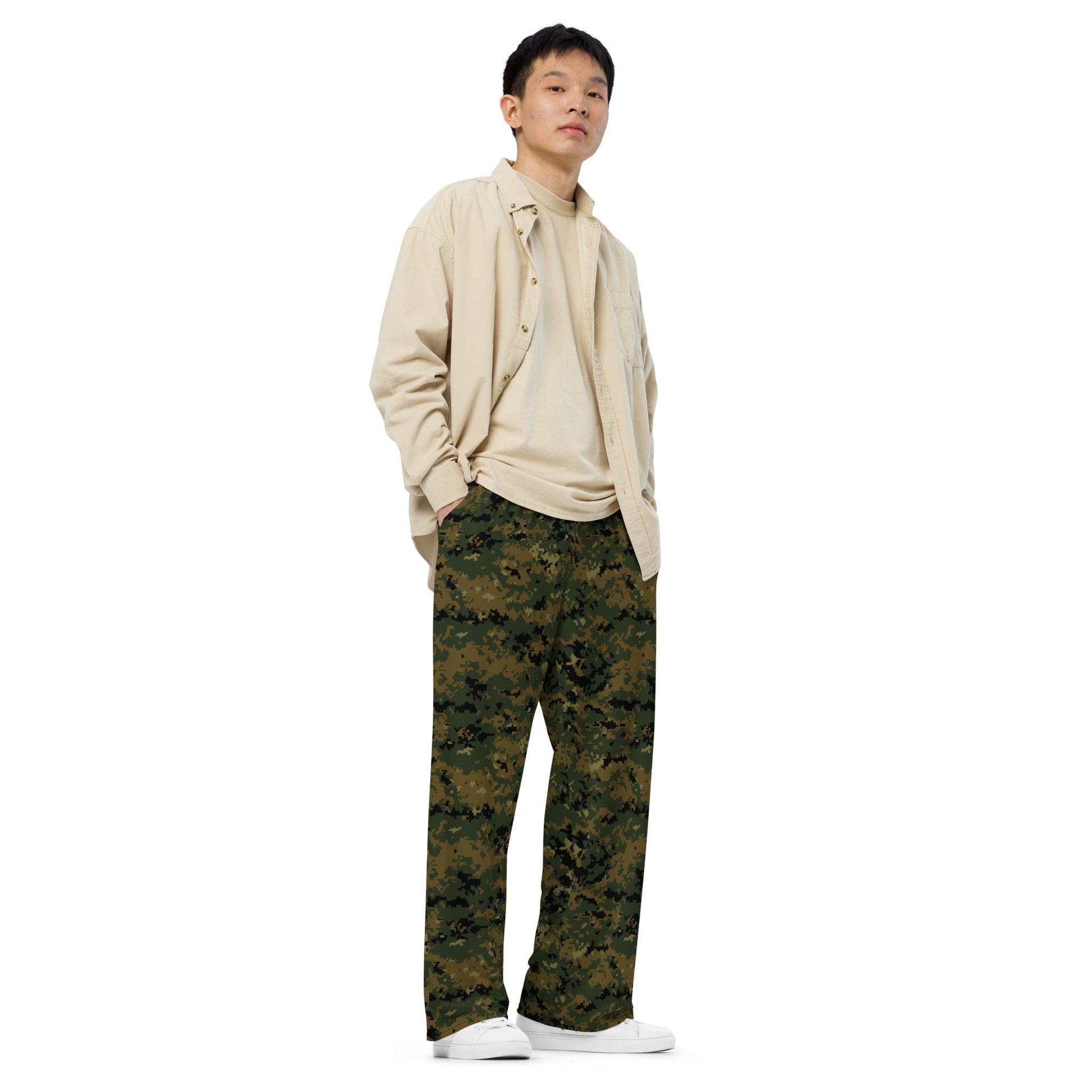 American Digital Woodland CAMO unisex wide leg pants Wide Pants