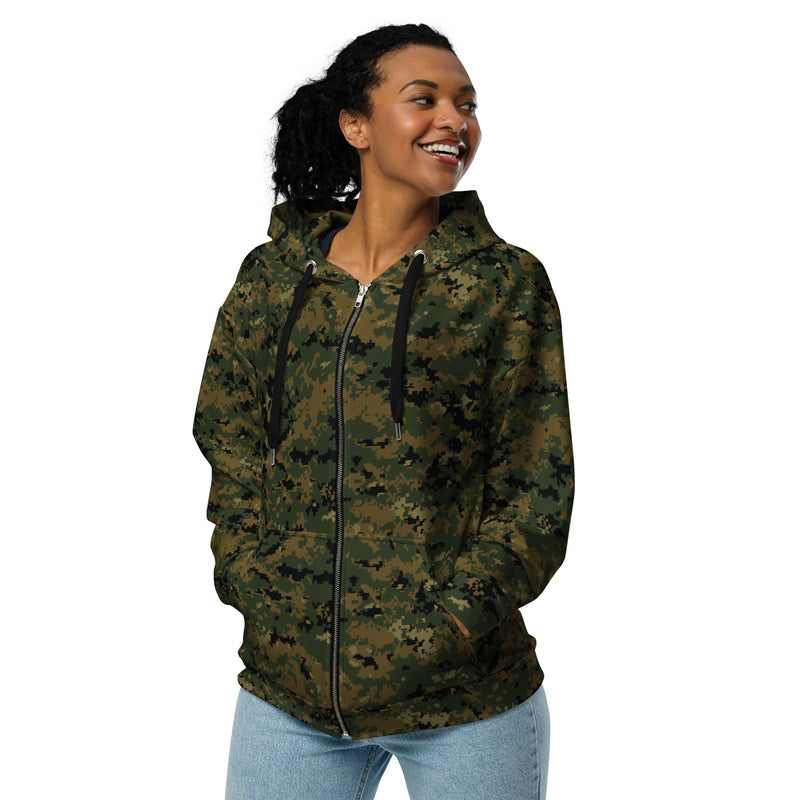 Digital Woodland CAMO Unisex Zip Hoodie