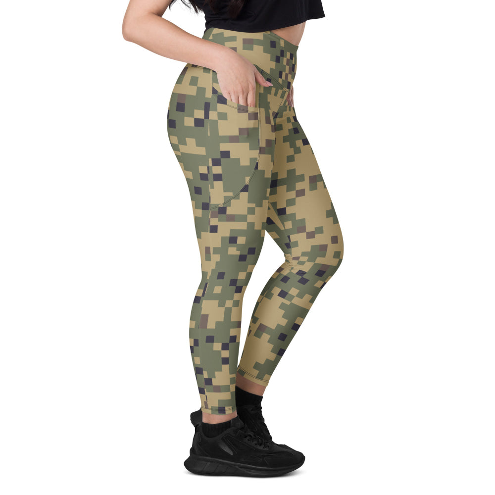 American Dual-Tex CAMO Leggings with pockets - Womens With Pockets