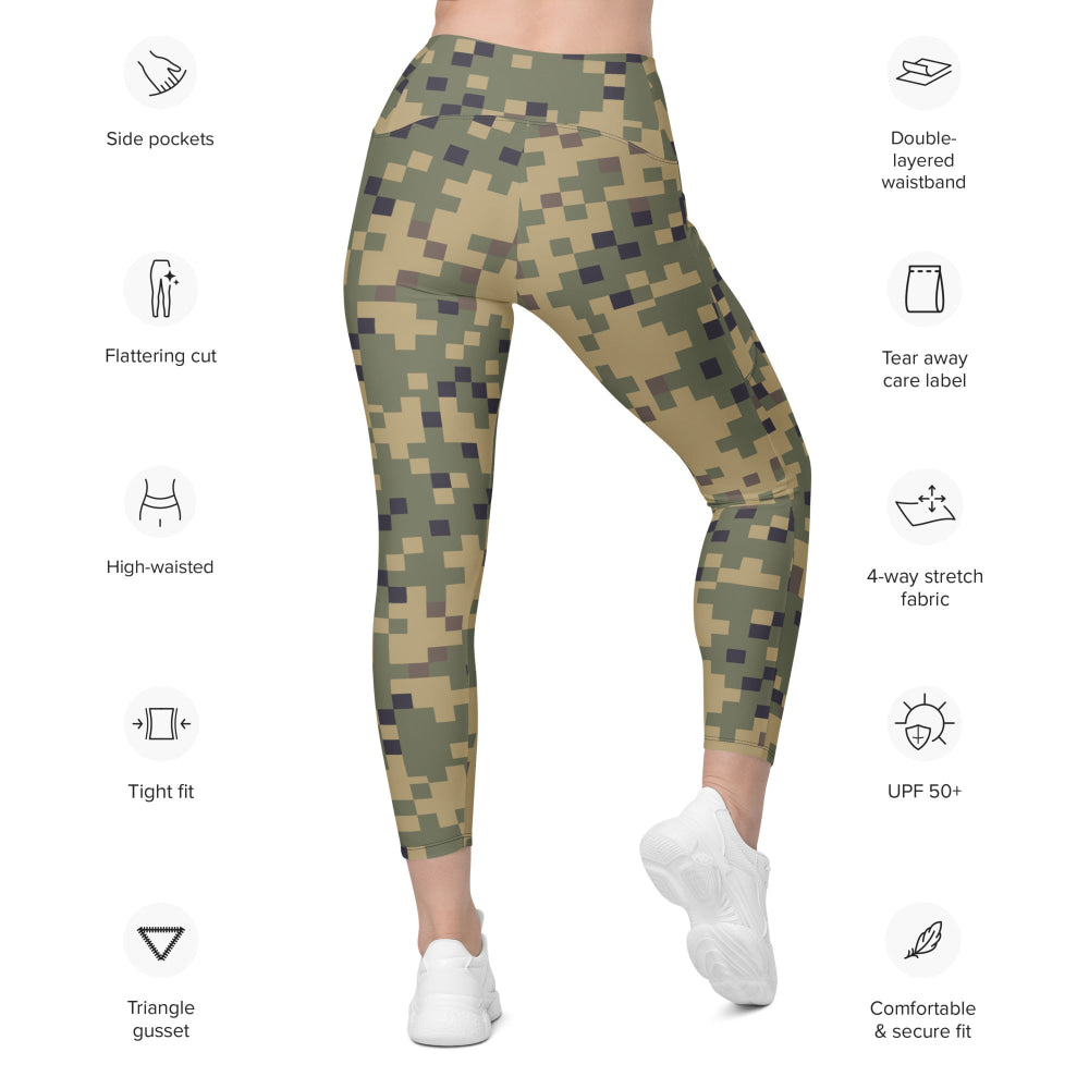 American Dual-Tex CAMO Leggings with pockets - Womens With Pockets