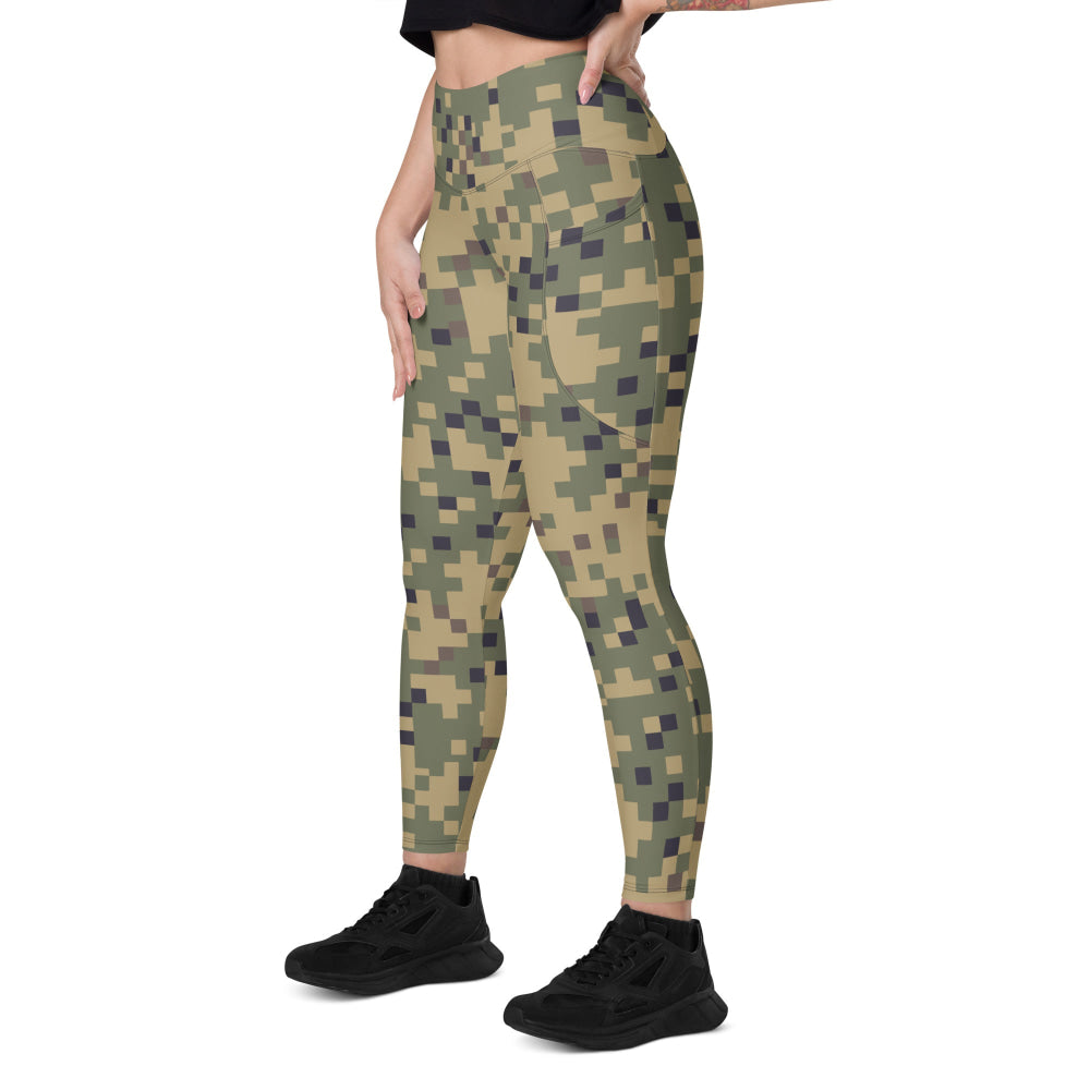 American Dual-Tex CAMO Leggings with pockets - Womens With Pockets