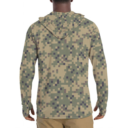 American Dual-Tex CAMO Men’s Sunscreen Sports Hoodie With Thumb Holes - Mens