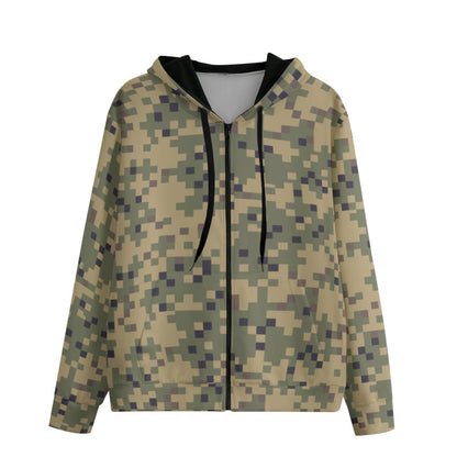 American Dual-Tex CAMO Unisex 100% Cotton Zip Hoodie - XS / White