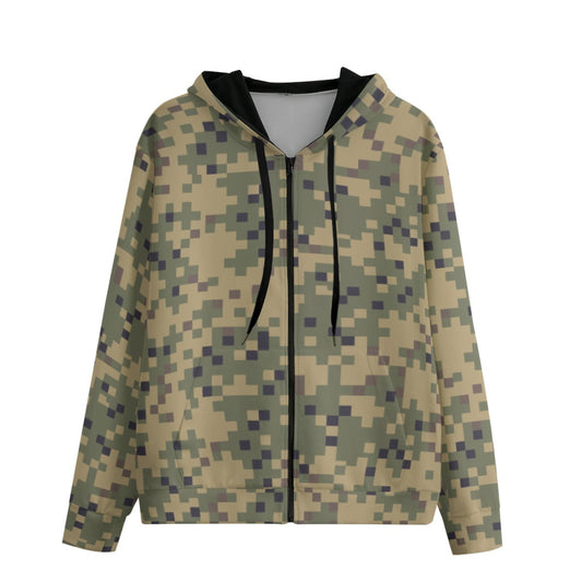 American Dual-Tex CAMO Unisex 100% Cotton Zip Hoodie - XS / White