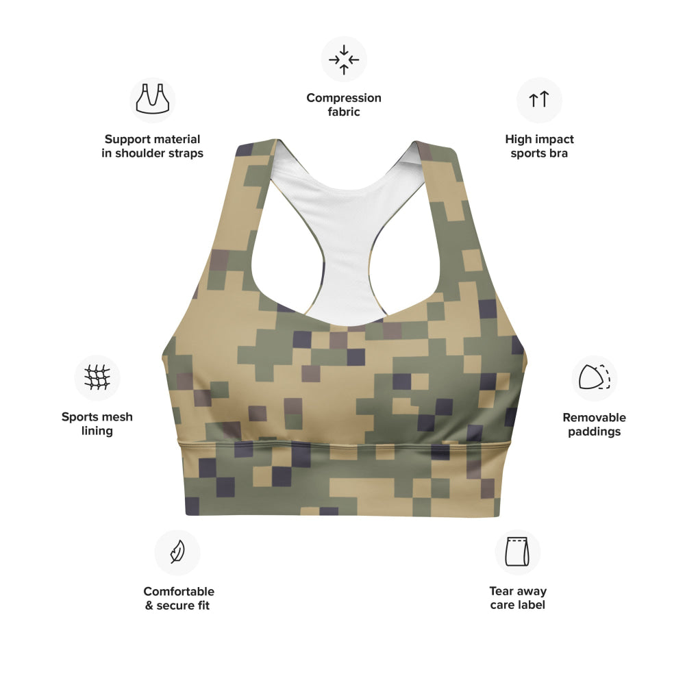 American Dual-Tex CAMO Women’s Longline sports bra - Womens Sports Bra