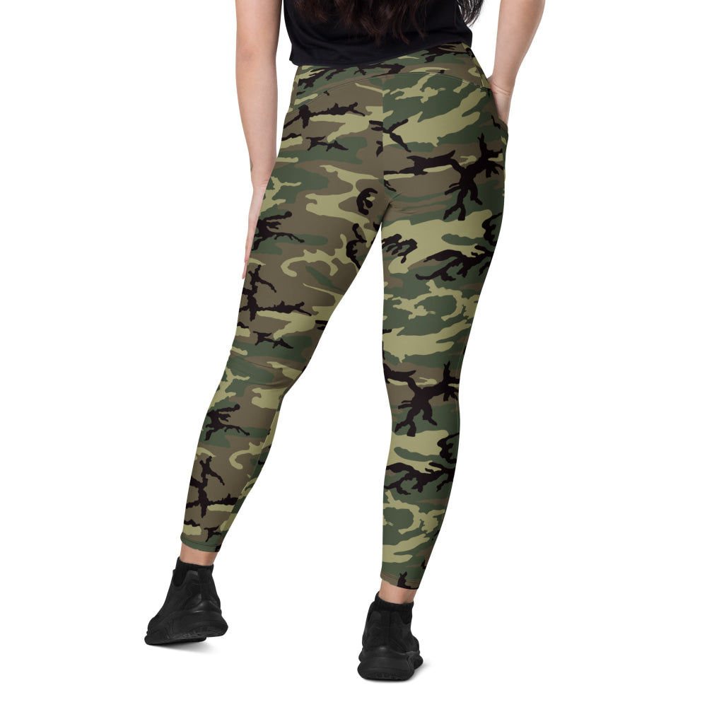 American ERDL Cold War RANGER Woodland CAMO Leggings with pockets - Womens With Pockets